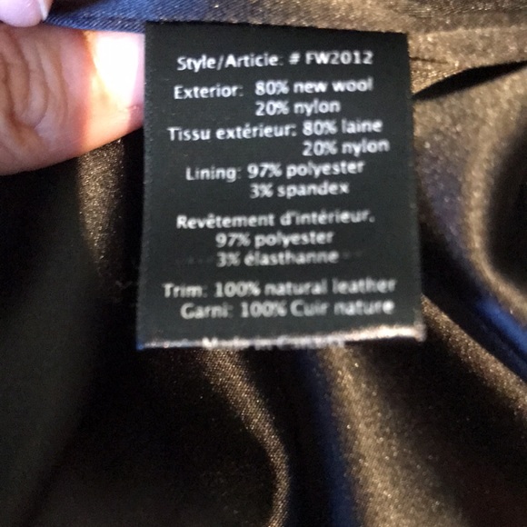 Designer red wool blazer with leather accents - Picture 8 of 9